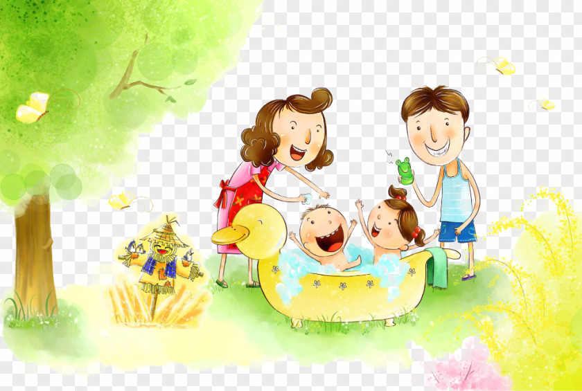 Bathing Kids Family Values Father Presentation Mother PNG