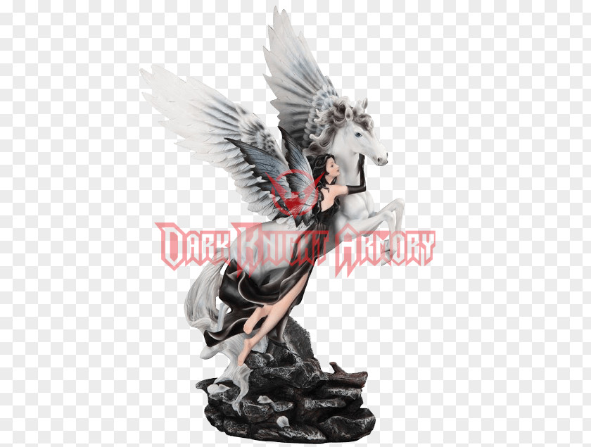 Pegasus Knight Figurine Statue Winged Unicorn PNG