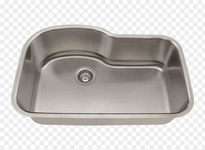 Sink Kitchen Stainless Steel Brushed Metal PNG