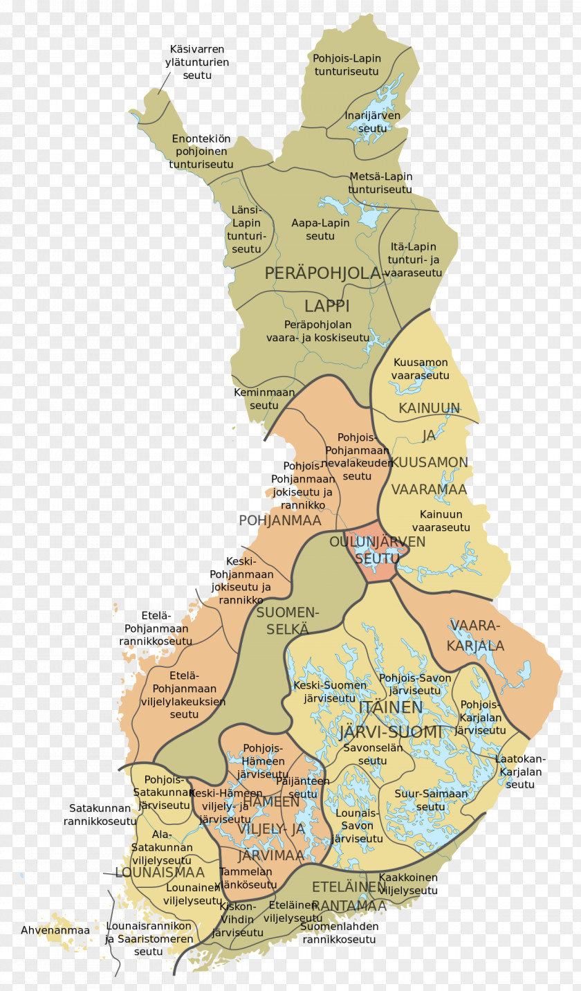 Map Suomen Maisemamaakunnat Juorkuna Wikipedia Landscape PNG