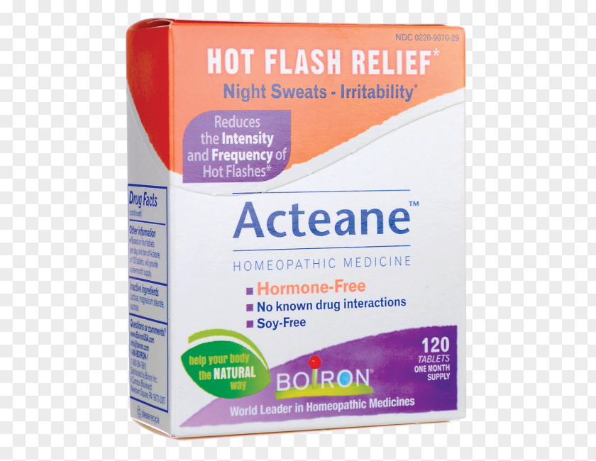 Night Sweats Boiron Acteane Tablets Product Service Hot Flash PNG