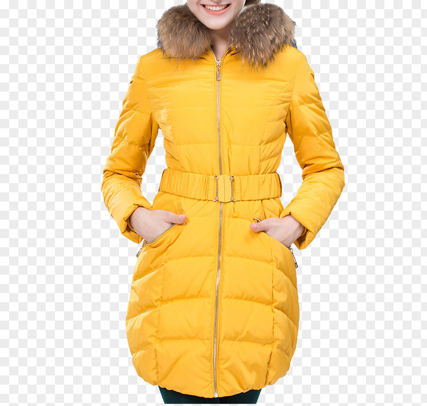 Yellow Jacket Clothing Down Feather Fur PNG