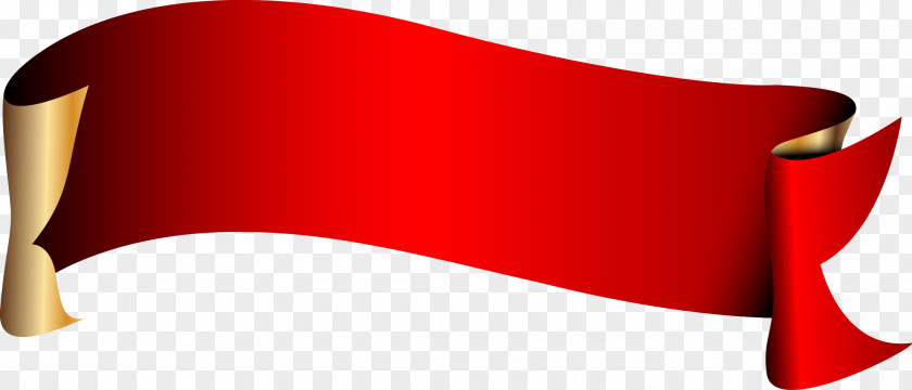 A Red Ribbon With Curl PNG