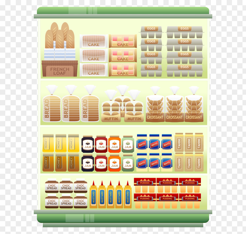 Supermarket Vector Free Shelf Goods Clip Art PNG