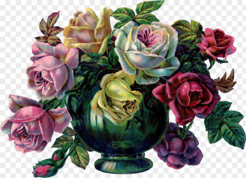 Vase Drawing Roses In A Bowl PNG