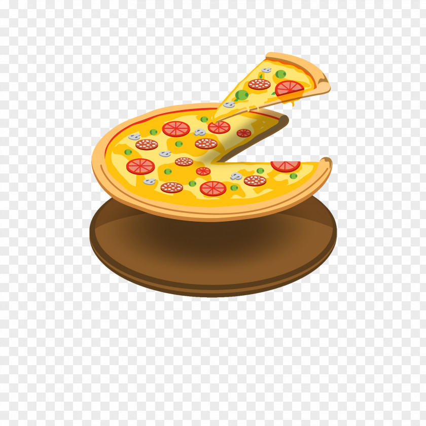 Floating Slice Pizza Fast Food Italian Cuisine European PNG