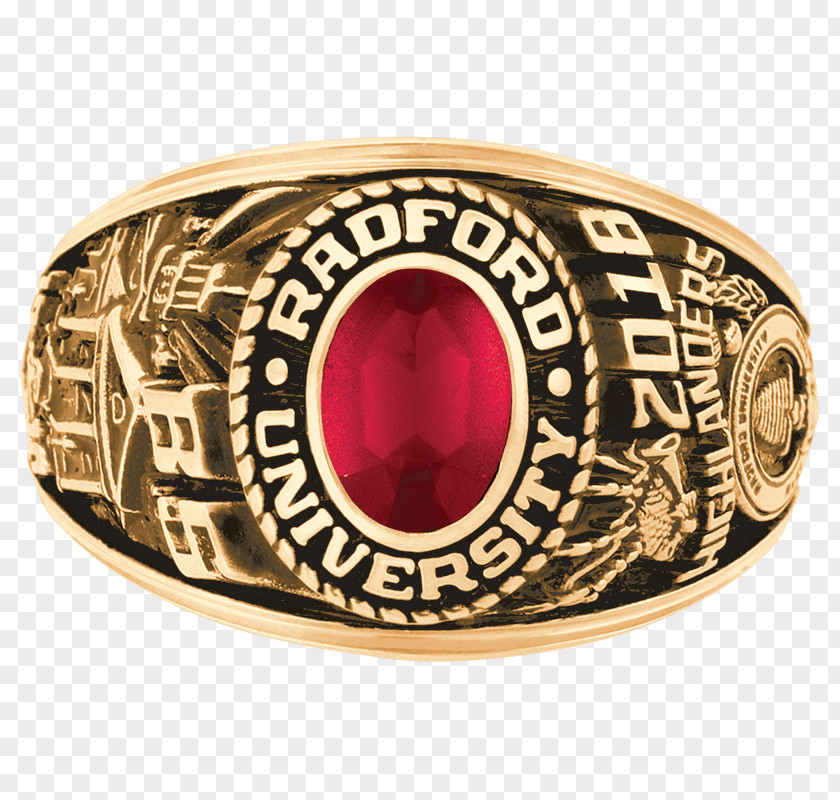 Graduation Ring Radford University Class Brown PNG