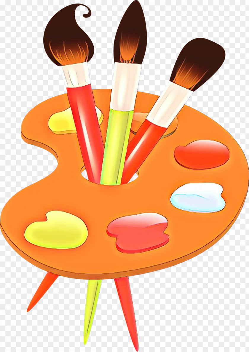 Orange Coloring Book Paint Brush Cartoon PNG