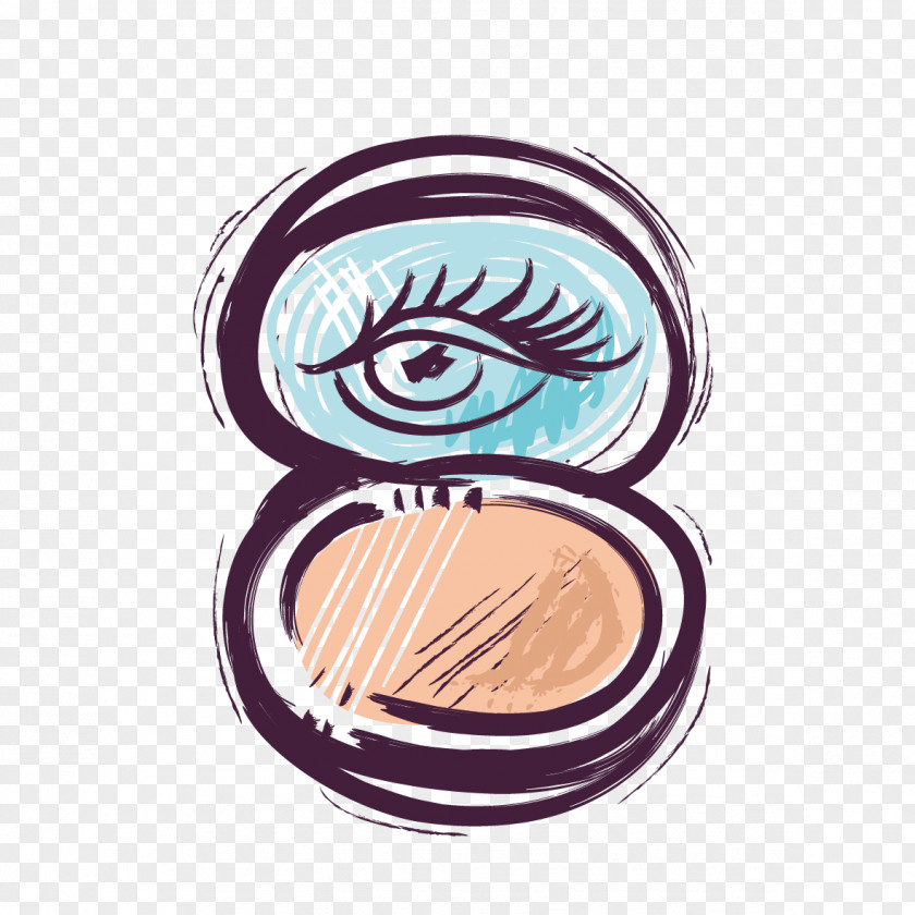 Vector Mirror Cosmetics Compact Poster Illustration PNG