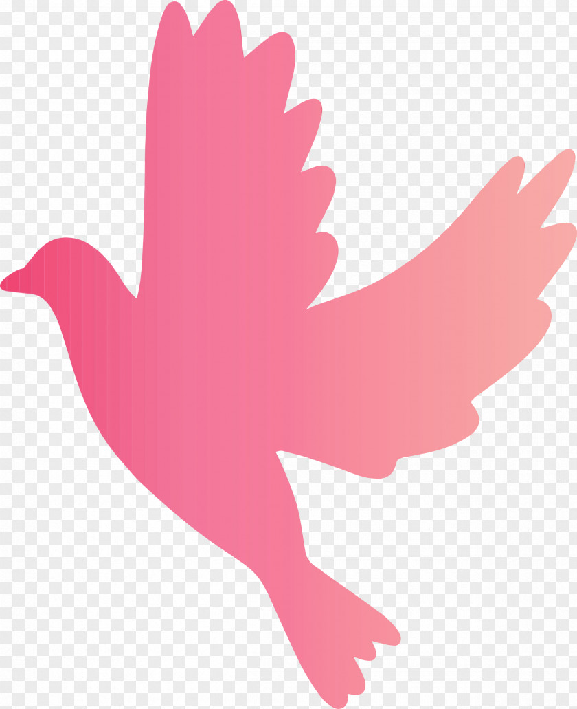 Pink Wing Bird Leaf Hand PNG