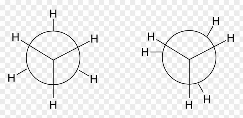 Staggered Eclipsed Conformation Hyperconjugation Research Newman Projection PNG