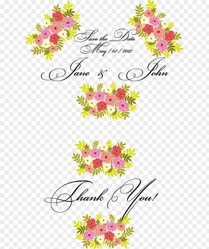 Wedding Flowers Greeting Cards PNG
