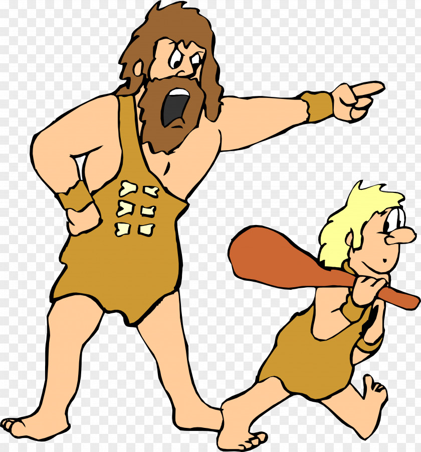 Cavemen Streamer Clip Art Prehistory Stone Age Drawing PNG