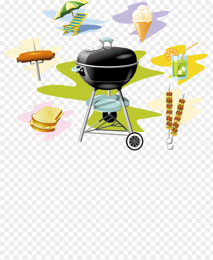 Barbecue Creative Hand-painted Color Sauce Steak Chicken PNG