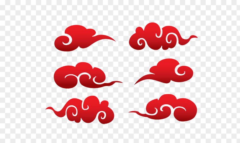 Chinese Style Red Clouds China Cloud PNG