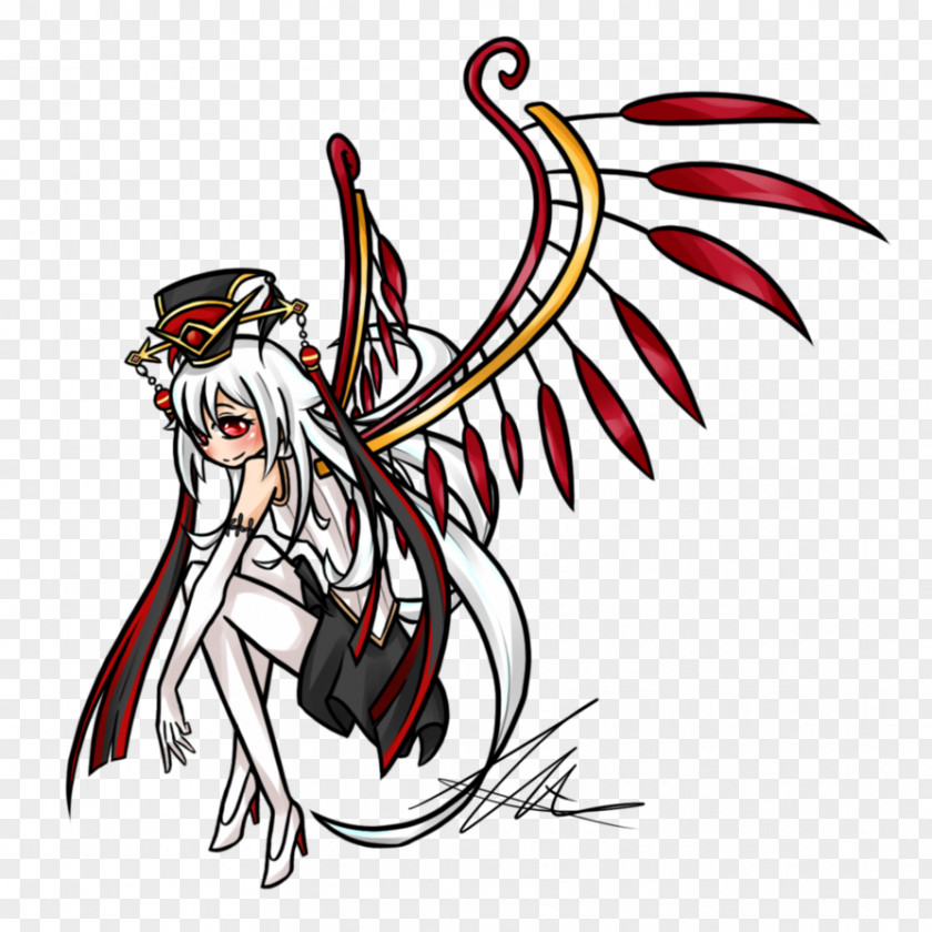 Floating Ribbons Legendary Creature Line Art Bird PNG