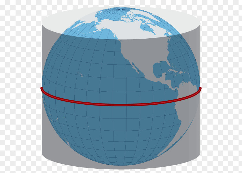 Globe Map Projection Sphere Central Cylindrical PNG