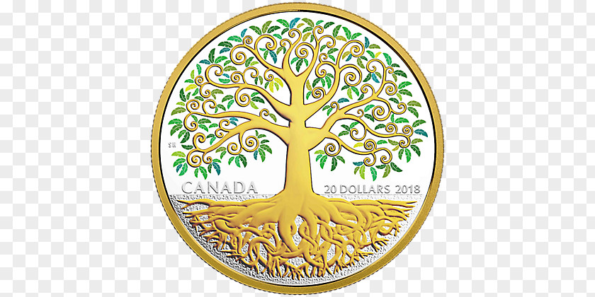 Tree Of Life Silver Coin PNG