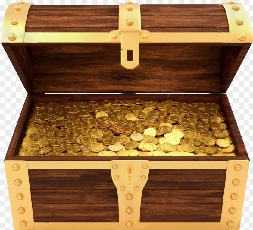 Box And Gold Coins Coin Stock Photography Buried Treasure PNG