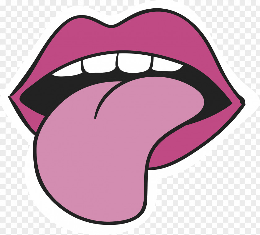 An Outstretched Tongue Sticker Clip Art PNG