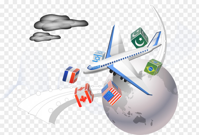 Earth Illustration Free Download Airplane PNG