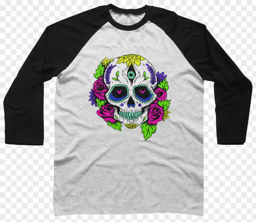 Fashion Skull Print Long-sleeved T-shirt Hoodie PNG