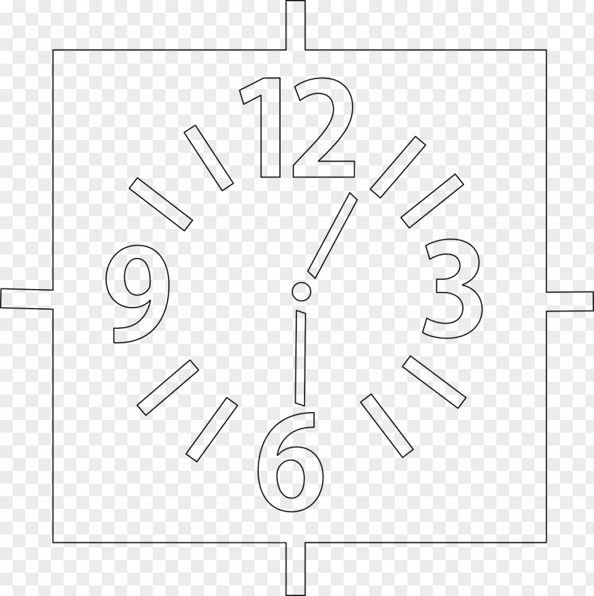 Hand-painted Clock Square Shape Drawing PNG