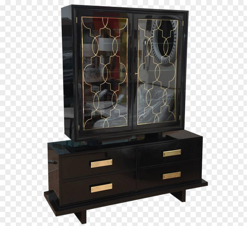 Hollywood Regency Drawer Lacquer Cabinetry High Style Deco PNG