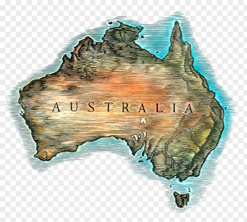 Retro Australia Map Icon PNG