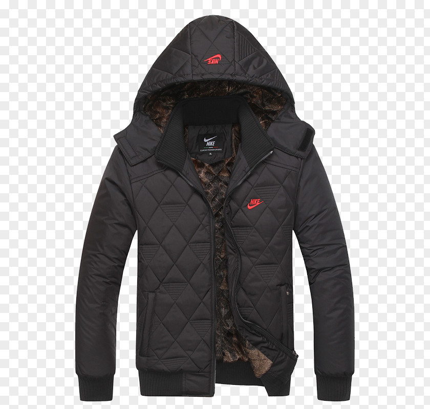 Black Winter Coat Hoodie Jacket Parka Zipper PNG