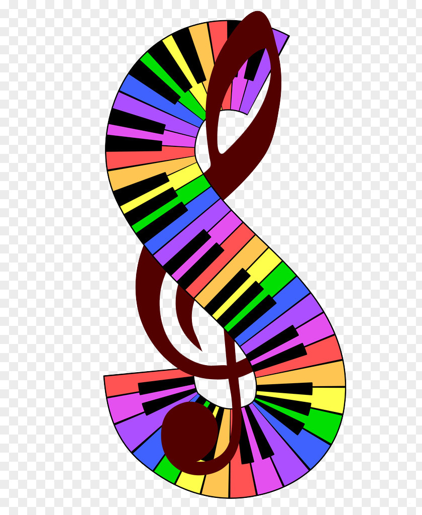 Color Notes Musical Note Staff Stencil Illustration PNG