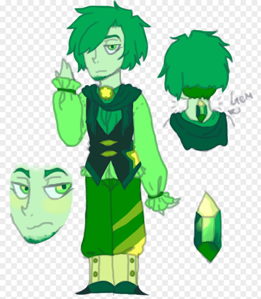 Emerald Gem Leaf Boy Cartoon Clip Art PNG