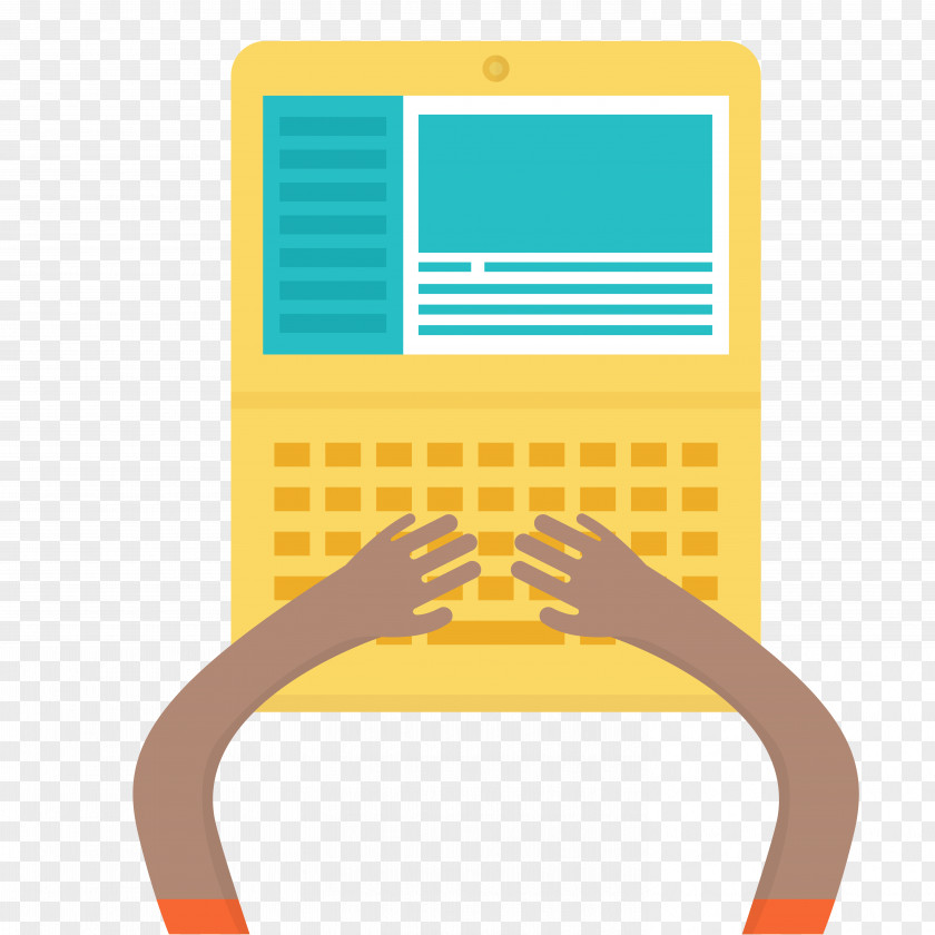 Hand Playing Computer Tablet PNG
