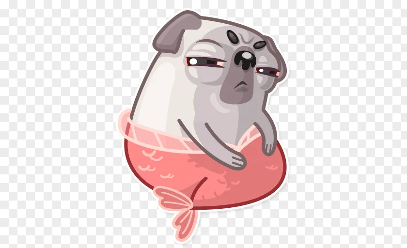 Pug Telegram Sticker Наклейка Water PNG