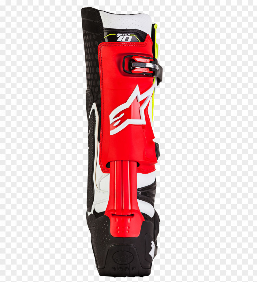 Boot Motorcycle Alpinestars White Red PNG