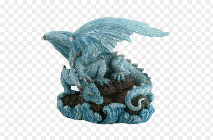 Dragon The Ice Statue Blue Glaucus Figurine PNG