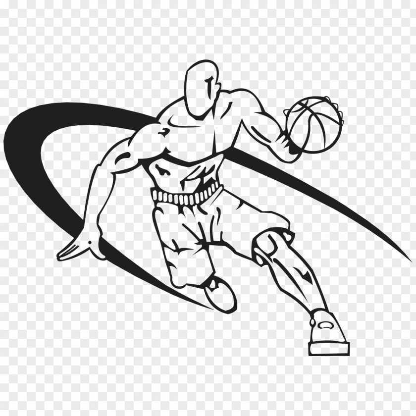 Basquet Drawing Black And White Line Art Clip PNG