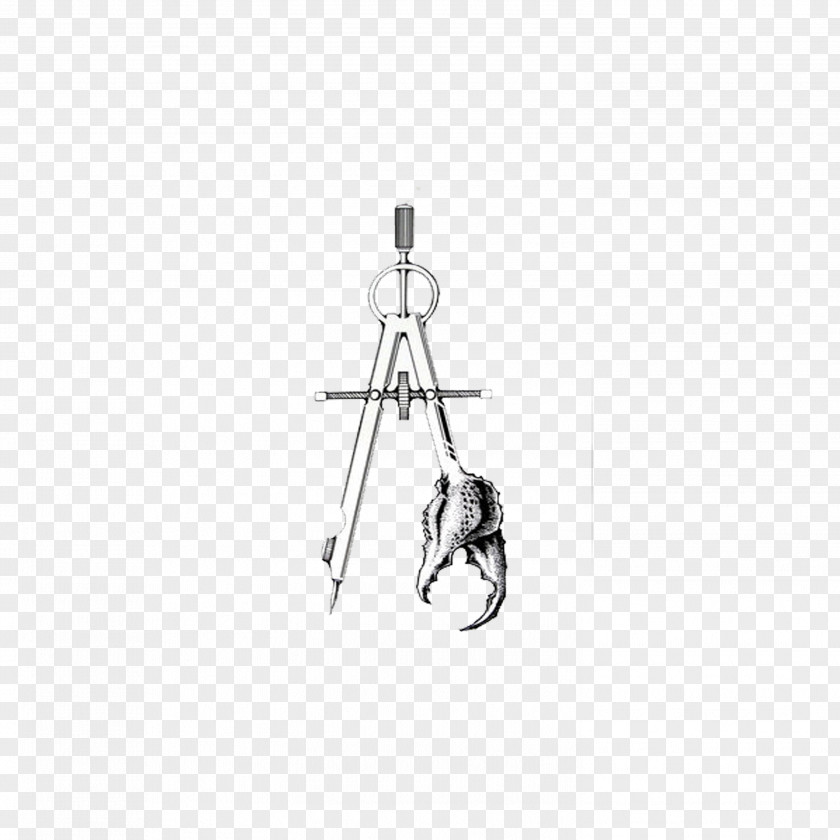Crab Compasses Black And White Illustration PNG