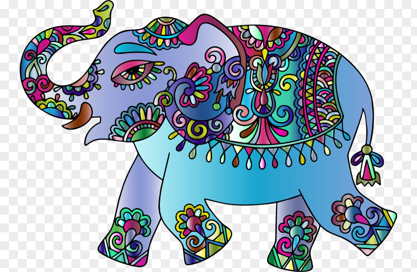 Ornamental Flowers Indian Elephant Pachydermata Clip Art PNG
