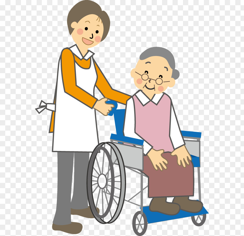 Wife Cartoon Elderly Old Age Home Image Wheelchair Caregiver PNG