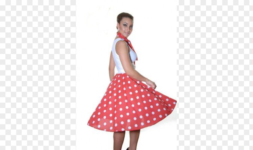Dress Polka Dot 1950s Poodle Skirt Costume PNG