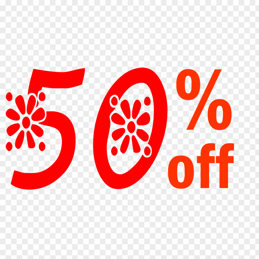 Spring 50% Off Discount Tag. PNG