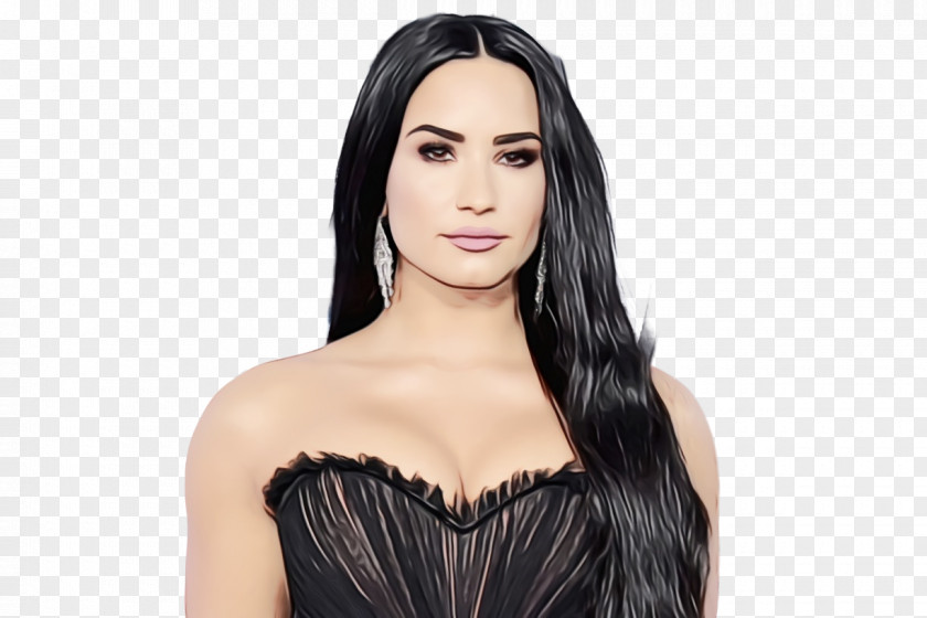 Demi Lovato Sober Music Model Black Hair PNG