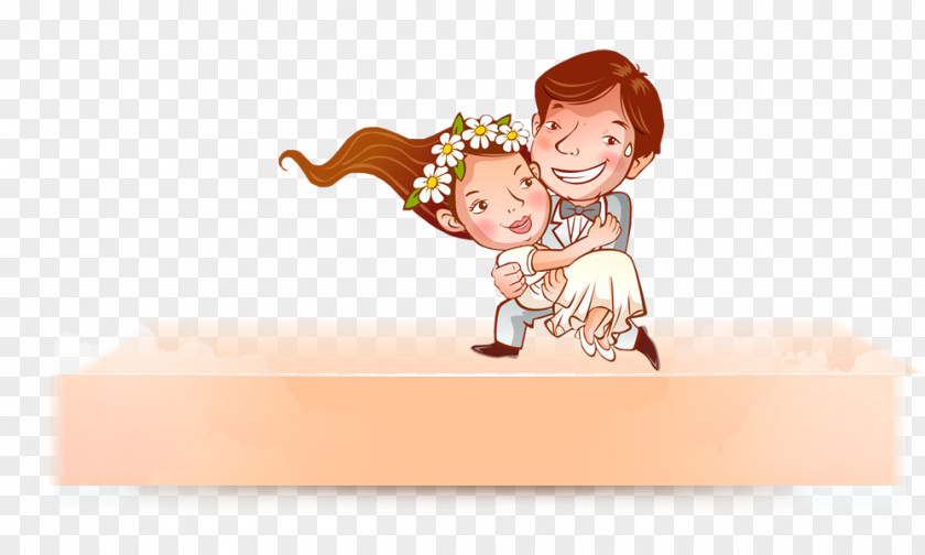 Cartoon Bride And Groom Wedding PNG