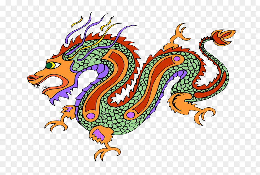 Chinese New Year Dragon Dance Clip Art PNG