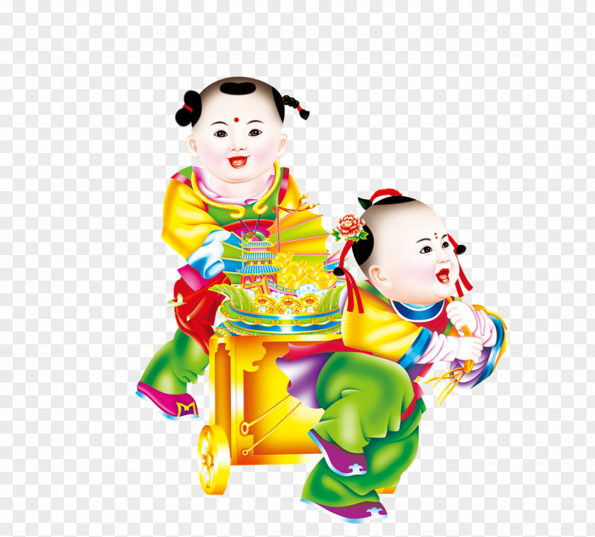 Send Blessing Boy Chinese New Year Sudhana U7ae5u5b50 Fu PNG