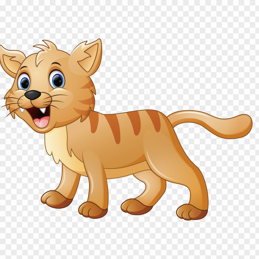 Yellow Tigers Cat Illustration PNG