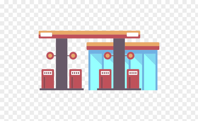 Cartoon Gas Station PNG