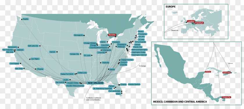 Map Louis Armstrong New Orleans International Airport Dallas/Fort Worth Cincinnati/Northern Kentucky Flight John F. Kennedy PNG