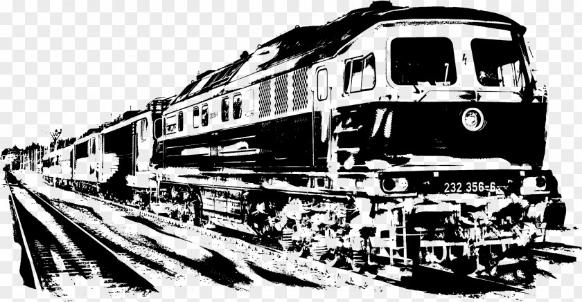 Monochrome Train Rail Transport Locomotive Track Passenger Car PNG